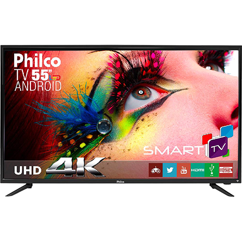 Assistência Técnica, SAC e Garantia do produto Smart TV LED 55" Philco PH55A17DSGWA4k Ultra HD 4k com Conversor Digital 3 HDMI 2 USB Wi-Fi Sleep Timer e Closed Caption 60Hz - Preta