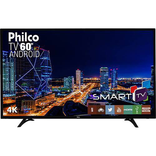 Assistência Técnica, SAC e Garantia do produto Smart TV LED 60" Philco PH60D16DSGWN Ultra HD 4k com Conversor Digital 3 HDMI 2 USB Wi-Fi 60Hz Preta