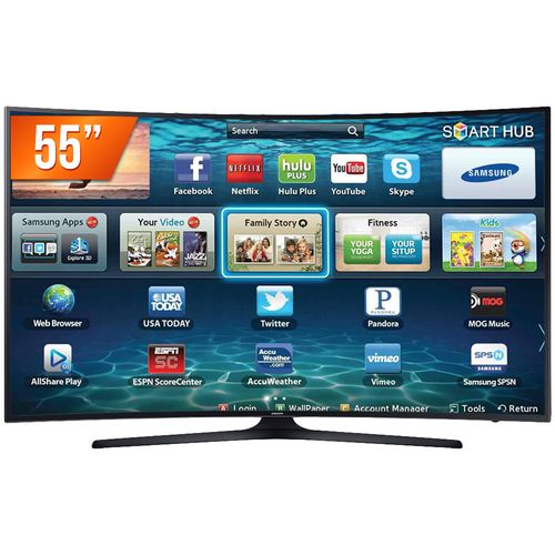 Assistência Técnica, SAC e Garantia do produto Smart TV LED Curva Tela 55'' Ultra HD 4K Samsung 55MU6300 3 HDMI 2 USB Wi-Fi Conversor Digital