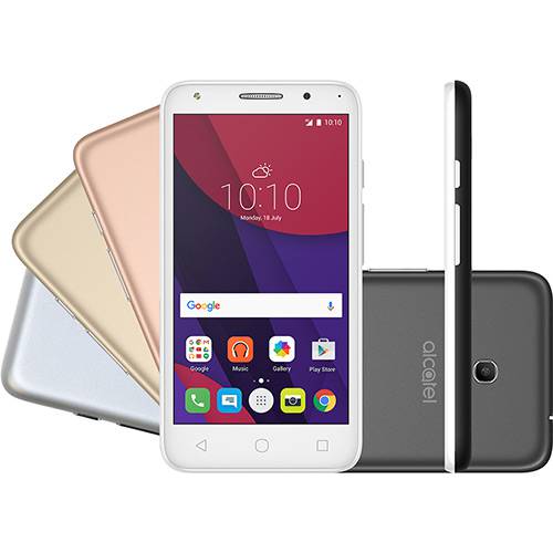 Assistência Técnica, SAC e Garantia do produto Smartphone Alcatel PIXI4 5" Metallic Dual Chip Android 6.0 Tela 5" 8GB + 16GB (cartão SD) 4G Câmera 8MP Selfie 5MP Flash Frontal + 4 Capas Metálicas - Prata
