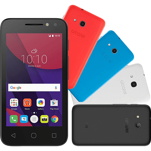 Assistência Técnica, SAC e Garantia do produto Smartphone Alcatel PIXI4 Colors Dual Chip Android 6.0 Tela 4" Memória 8GB 3G Câmera 8MP Selfie 5MP Flash Frontal Quad Core - Preto
