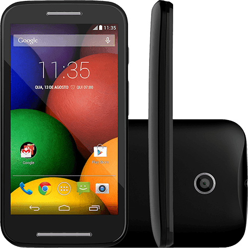 Assistência Técnica, SAC e Garantia do produto Smartphone Motorola Moto e Dual Chip Desbloqueado Android 4.4 Tela 4.3" 4GB 3G Wi-Fi Câmera de 5MP GPS - Preto