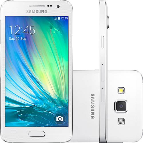 Assistência Técnica, SAC e Garantia do produto Smartphone Samsung Galaxy A3 Duos Dual Chip Desbloqueado Vivo Android 4.4 Tela 4.5'' 16GB Wi-Fi 4G Câmera 8MP - Branco