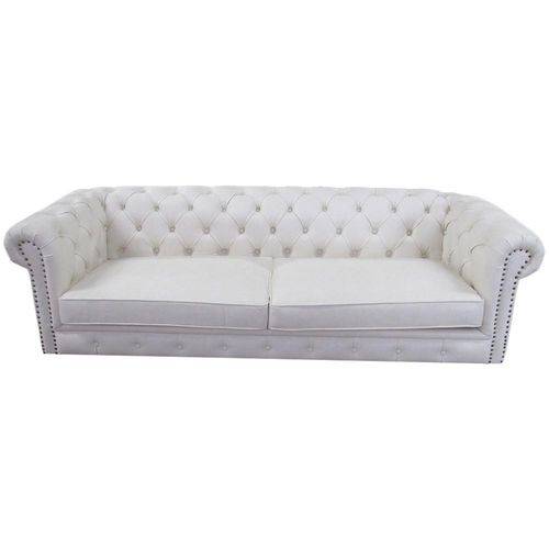 Assistência Técnica, SAC e Garantia do produto Sofá em Couro Branco 2 Lugares Capitonê 77x90x220 Cm