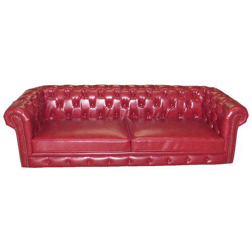 Assistência Técnica, SAC e Garantia do produto Sofá em Couro Vermelho 2 Lugares Capitonê 77x90x220 Cm