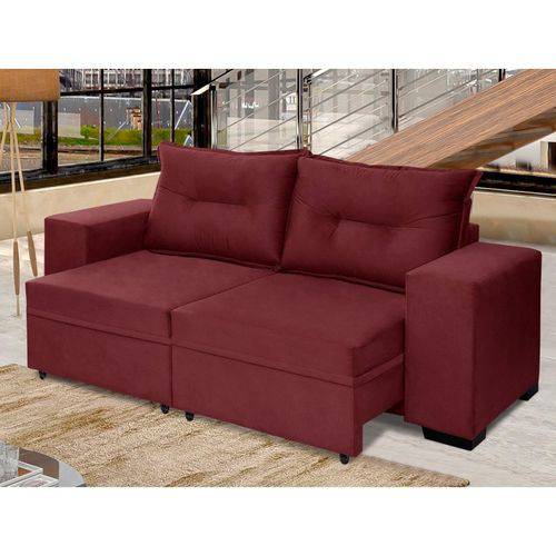 Assistência Técnica, SAC e Garantia do produto Sofa Marrocos 2,02 Mts Retrátil e Reclinável Tecido Suede Pluma Vinho - Móveis Marfim