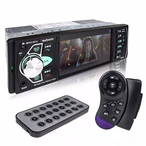 Assistência Técnica, SAC e Garantia do produto Som Automotivo Auto Rádio Som Carro Mp5 Player Fm USB Sd Aux Bluetooth Tela 4" + Controle e Controle de Volante - Exbom PMCC-D41C