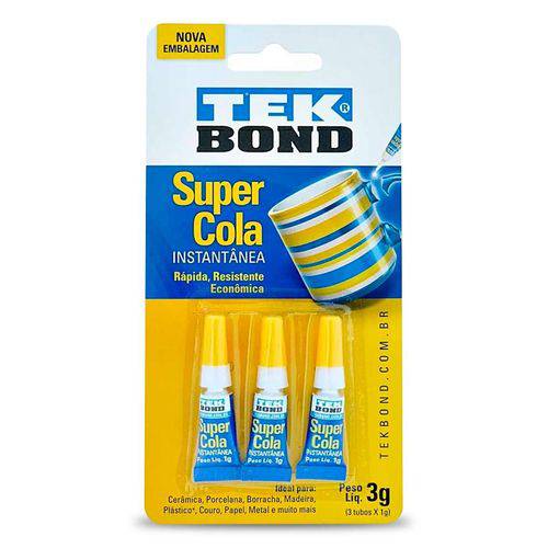 Assistência Técnica, SAC e Garantia do produto Super Cola 1g Blister com 3 Unidades - Tekbond