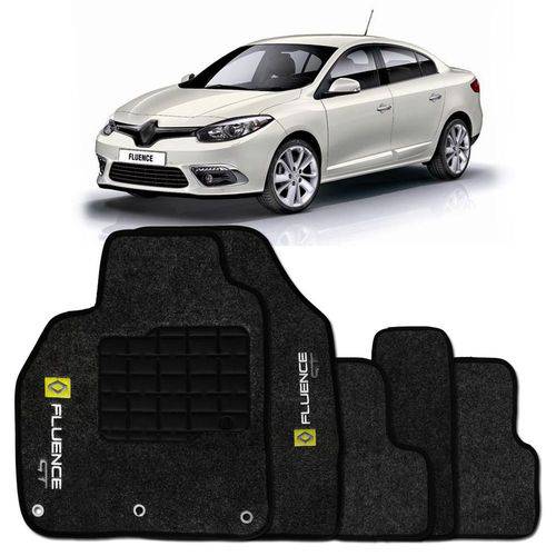 Assistência Técnica, SAC e Garantia do produto Tapete Carpete Personalizado Preto Fluence Gt 2013 2014 Logo Bordado Renault 2 Lados Dianteiro