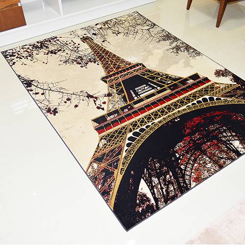 Assistência Técnica, SAC e Garantia do produto Tapete Marbella Epic Art Torre Eiffel Veludo 148x200cm - Rayza