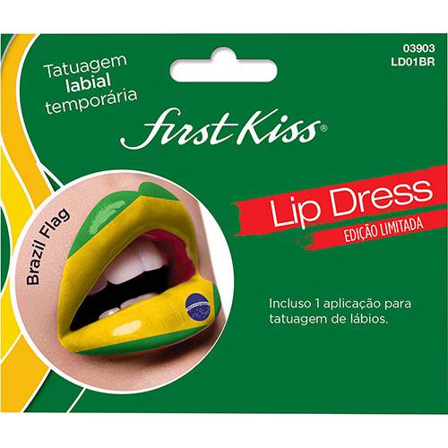 Assistência Técnica, SAC e Garantia do produto Tatuagem Labial First Kiss Bandeira do Brasil Lip Dress