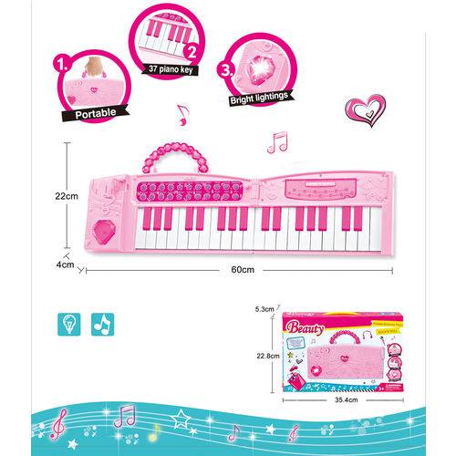 Assistência Técnica, SAC e Garantia do produto Teclado Musical Dobrável Piano Infantil Rosa - MC18301