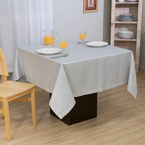 Assistência Técnica, SAC e Garantia do produto Toalha de Mesa Quadrada 160x160cm Jacquard Impermeável Geométrico Glacier - At.home