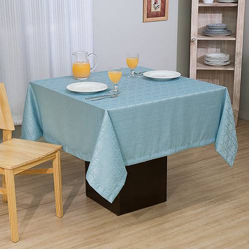 Assistência Técnica, SAC e Garantia do produto Toalha de Mesa Quadrada 160x160cm Jacquard Impermeável Treliça Starlight - At.home