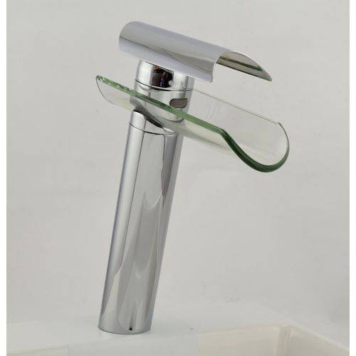 Assistência Técnica, SAC e Garantia do produto Torneira Cascata de Vidro Alta Misturador Monocomando para Banheiro e Lavabo