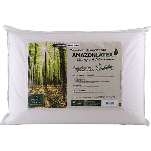 Assistência Técnica, SAC e Garantia do produto Travesseiro Amazon Látex de Poliuretano com Capa Eucaliptus em Viscose: Médio - Fibrasca