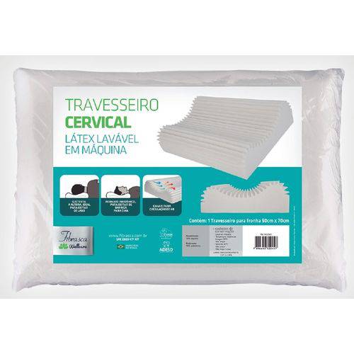 Assistência Técnica, SAC e Garantia do produto Travesseiro de Látex Cervical (50x70cm) - Fibrasca - Cód: Wc2045