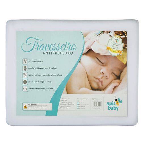Assistência Técnica, SAC e Garantia do produto Travesseiro Infantil para Bebê Antirefluxo Grande Branco 0 a 6 Meses- Apis Baby