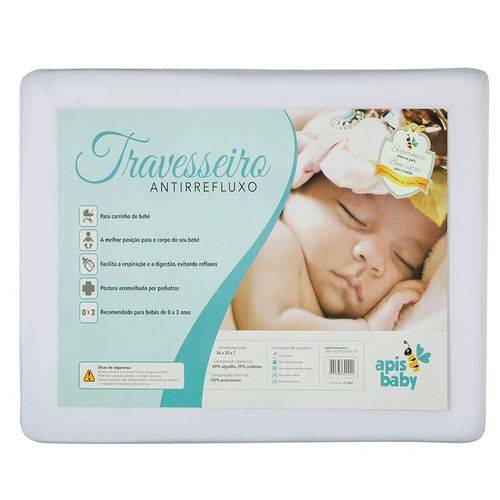 Assistência Técnica, SAC e Garantia do produto Travesseiro Infantil para Bebê Antirefluxo Pequeno Branco 0 a 3 Meses- Apis Baby