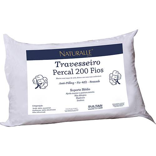 Assistência Técnica, SAC e Garantia do produto Travesseiro Percal 200 Fios Suporte Medio 500gr 70x50cm