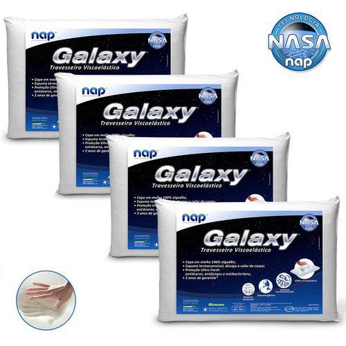 Assistência Técnica, SAC e Garantia do produto Travesseiro Viscoelástico Nasa Nap Galaxy - Hipoalergênico - Kit 4 Peças