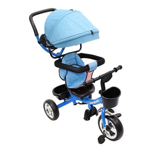 Assistência Técnica, SAC e Garantia do produto Triciclo Ferro 3 em 1 Vira Bicicleta Carrinho Bebe Teto Azul - Mc4826az