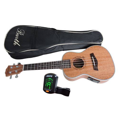 Assistência Técnica, SAC e Garantia do produto Ukulele Concert Barth Guitars Eletrico + Capa Bag + Afinador Aroma Mod. AT-01A