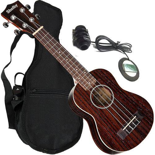 Assistência Técnica, SAC e Garantia do produto Ukulele Eletroacústico Soprano Canhoto Shelby By Eagle Su21r + Capa