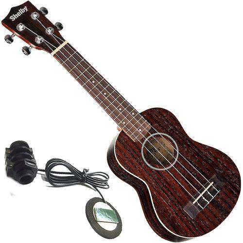 Assistência Técnica, SAC e Garantia do produto Ukulele Eletroacústico Soprano Canhoto Shelby By Eagle Su21r Stnt Fosco