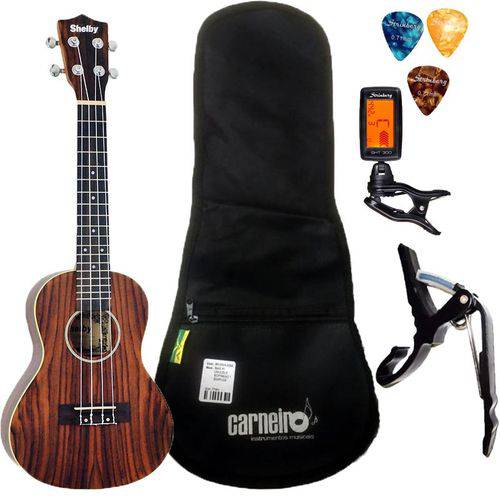 Assistência Técnica, SAC e Garantia do produto Ukulele Shelby SU23R + Capa Afinador Palhetas e Capotraste