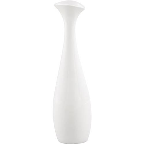 Assistência Técnica, SAC e Garantia do produto Vaso de Cerâmica com Acabamento em Vidro Branco 9,5x7,5x34,5cm - Prestige