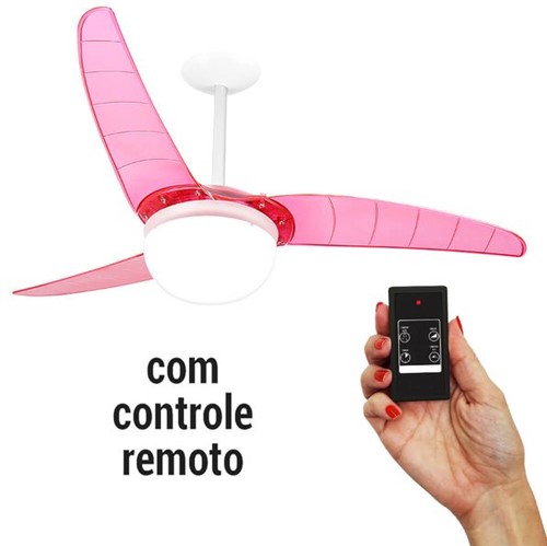 Assistência Técnica, SAC e Garantia do produto Ventilador de Teto Spirit 302 Rosa Neon Lustre Globo com Controle Remoto CR01