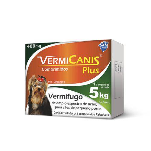 Assistência Técnica, SAC e Garantia do produto Vermifugo para Cães Até 5kg Vermicanis Plus - 4 Comprimidos