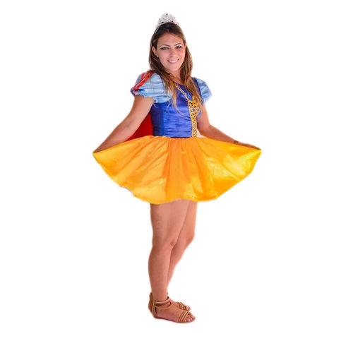 Assistência Técnica, SAC e Garantia do produto Vestido Fantasia Branca de Neve Verão Curto Adulto com Capa e Luva