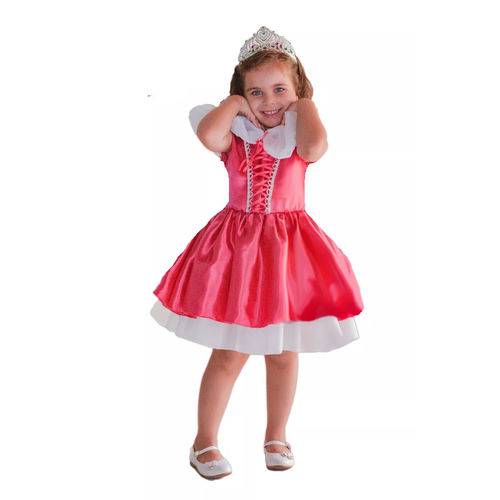 Assistência Técnica, SAC e Garantia do produto Vestido Fantasia Princesa Aurora Bela Adormecida Curto Infantil e Luva