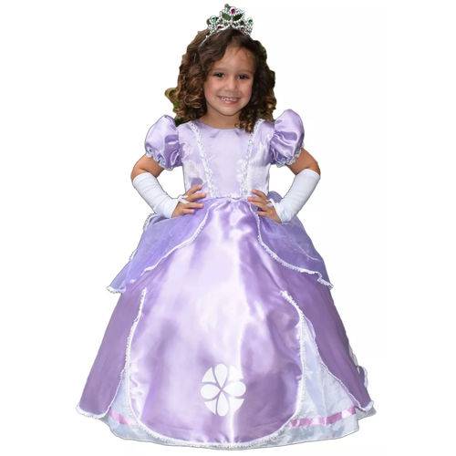 Assistência Técnica, SAC e Garantia do produto Vestido Festa Fantasia Luxo Princesa Sofia Infantil e Luva