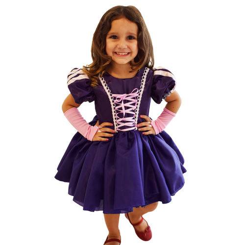 Assistência Técnica, SAC e Garantia do produto Vestido Festa Fantasia Princesa Rapunzel Cute Infantil