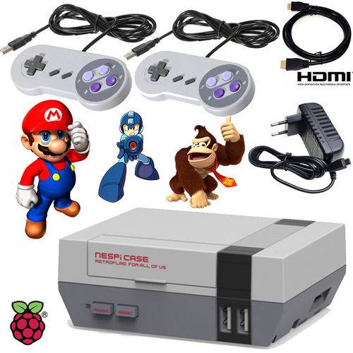 Assistência Técnica, SAC e Garantia do produto Video Game NesPi Recalbox Multijogos Raspberry Pi3 -7000 Games -2Controles HDMI