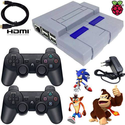 Assistência Técnica, SAC e Garantia do produto Video Game Super Nintendo Multijogos Raspberry Pi3 2Controles PS3 S/ Fio - HDMI