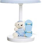 Assistência Técnica e Garantia do produto Abajur Madeira Urso Skate Azul Quarto Bebê Infantil Menino
