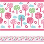Assistência Técnica e Garantia do produto Adesivo de Parede Faixa Decorativa Infantil Floresta Rosa 10m X 10cm