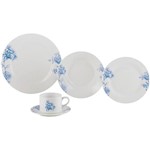 Assistência Técnica e Garantia do produto Aparelho de Jantar 20 Peças Porcelana Blue Flowers Branco - Lyor