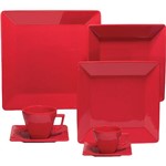 Assistência Técnica e Garantia do produto Aparelho de Jantar 42 Peças Porcelana Vermelho - Oxford Porcelanas