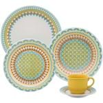 Assistência Técnica e Garantia do produto Aparelho de Jantar/Chá 20 Peças Cerâmica Floreal Bilro Colorido - Oxford