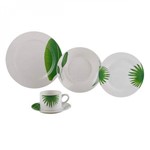 Assistência Técnica e Garantia do produto Aparelho de Jantar Porcelana 20 Peças Leaves Redondo Lyor Branco