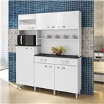 Assistência Técnica e Garantia do produto Armário de Cozinha 6 Portas 1 com Vidro 2 Gavetas Arte Móveis Branco