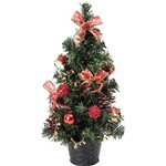 Assistência Técnica e Garantia do produto Árvore de Mesa Decorada com Bolas, Laços e Pinhas 40cm - Orb Christmas
