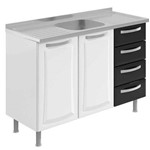 Assistência Técnica e Garantia do produto Balcão Cozinha Itatiaia Itanew 2 Portas 4 Gavetas com Pia Branco/preto Ig3g4gd-120 (5133-5134)