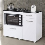 Assistência Técnica e Garantia do produto Balcão de Cozinha para Cooktop 2 Portas Violeta Kaiki Móveis Branco