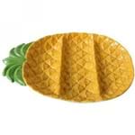 Assistência Técnica e Garantia do produto Bandeja Decorativa Cerâmica Pineapple 4cmx24cmx36cm Urban Amarelo